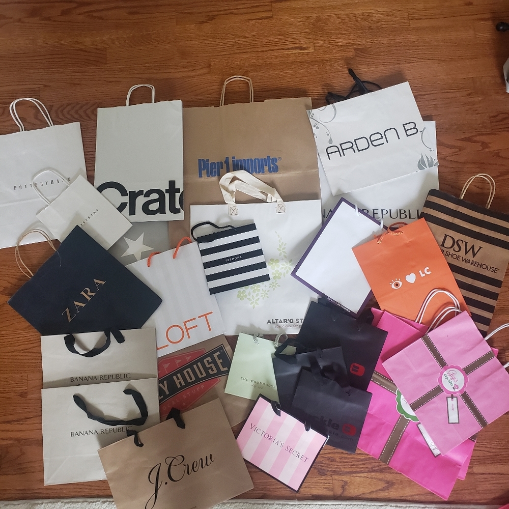 Zara Sephora J. Crew Mall Store Shop Boutique Gift Bags